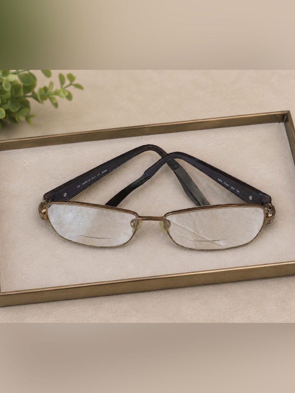 Fendi brown vintage prescription glasses with case